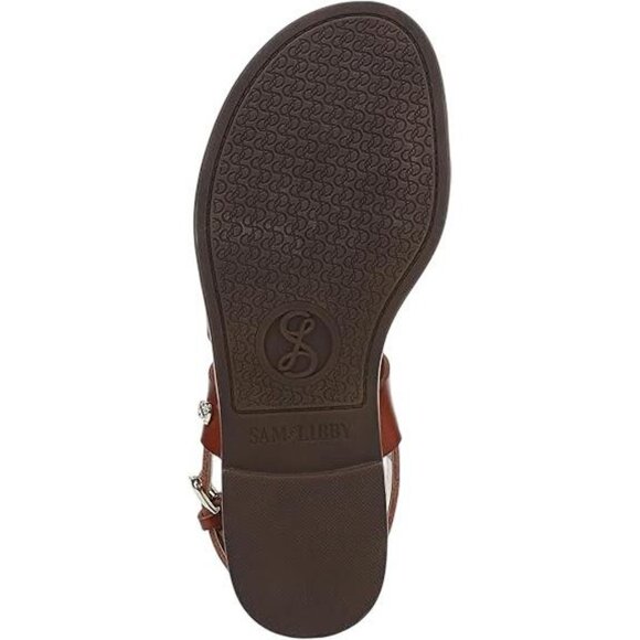 NWT Sam & Libby Womens Strappy Perris Flat Sandal J5247S1200 Amber Brown 6.5M - Picture 3 of 13